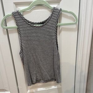 Olivia Rae Gray and Black Striped Tank Top Size Small